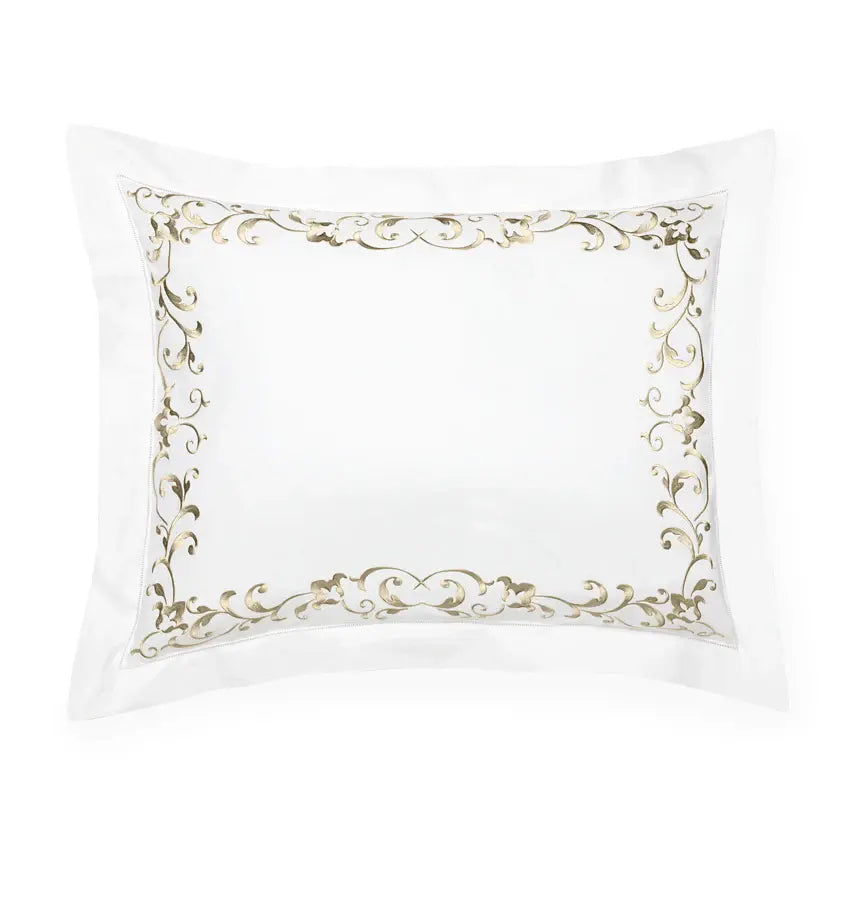 Sferra Griante Euro sham, white and oat | Cayen Home