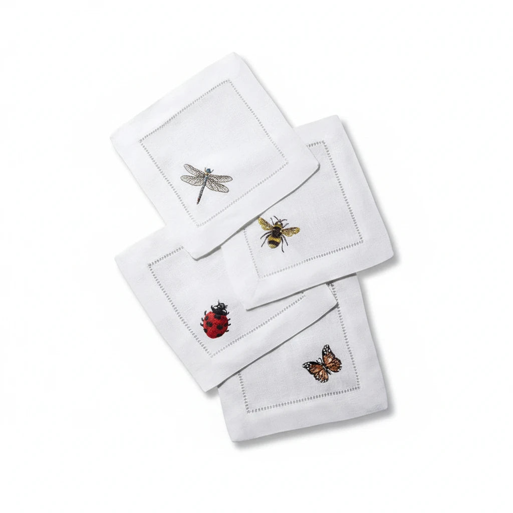 Sferra Insetti cocktail napkins, set of 4 | Cayen Home