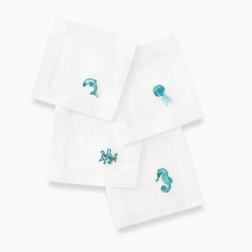 Sferra Amalfi cocktail napkins, set of 4 | Cayen Home