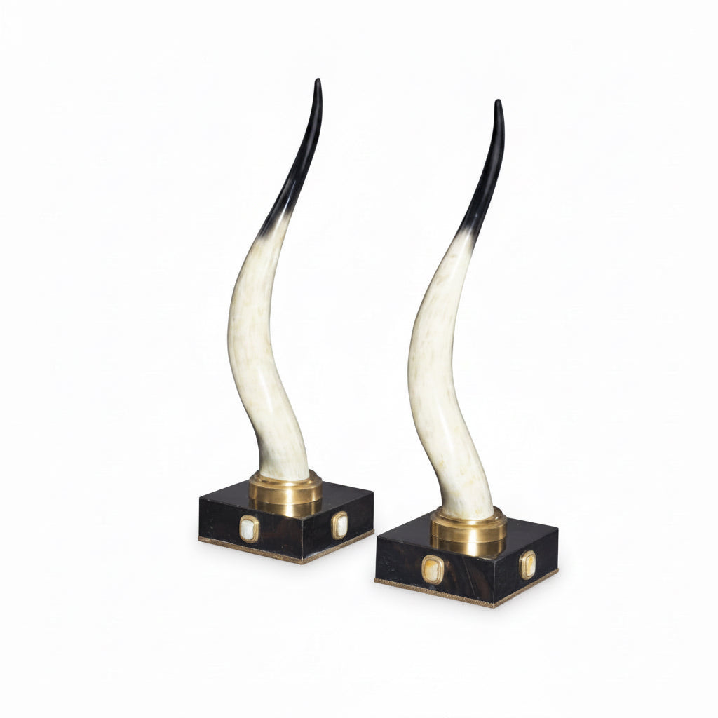 Maitland-Smith Tony Duquette decorative horns, pair | Cayen Home