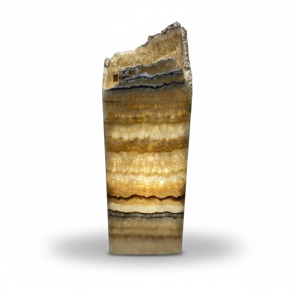 Serpentine onyx prism lamp, rustic edge, view 9 | Cayen Home