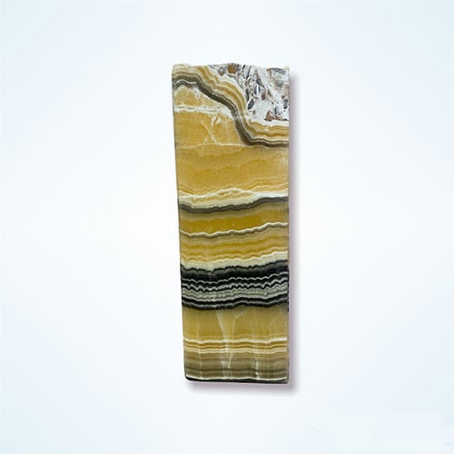 Zebra aragonite prism lamp, rustic edge, view 2 | Cayen Home