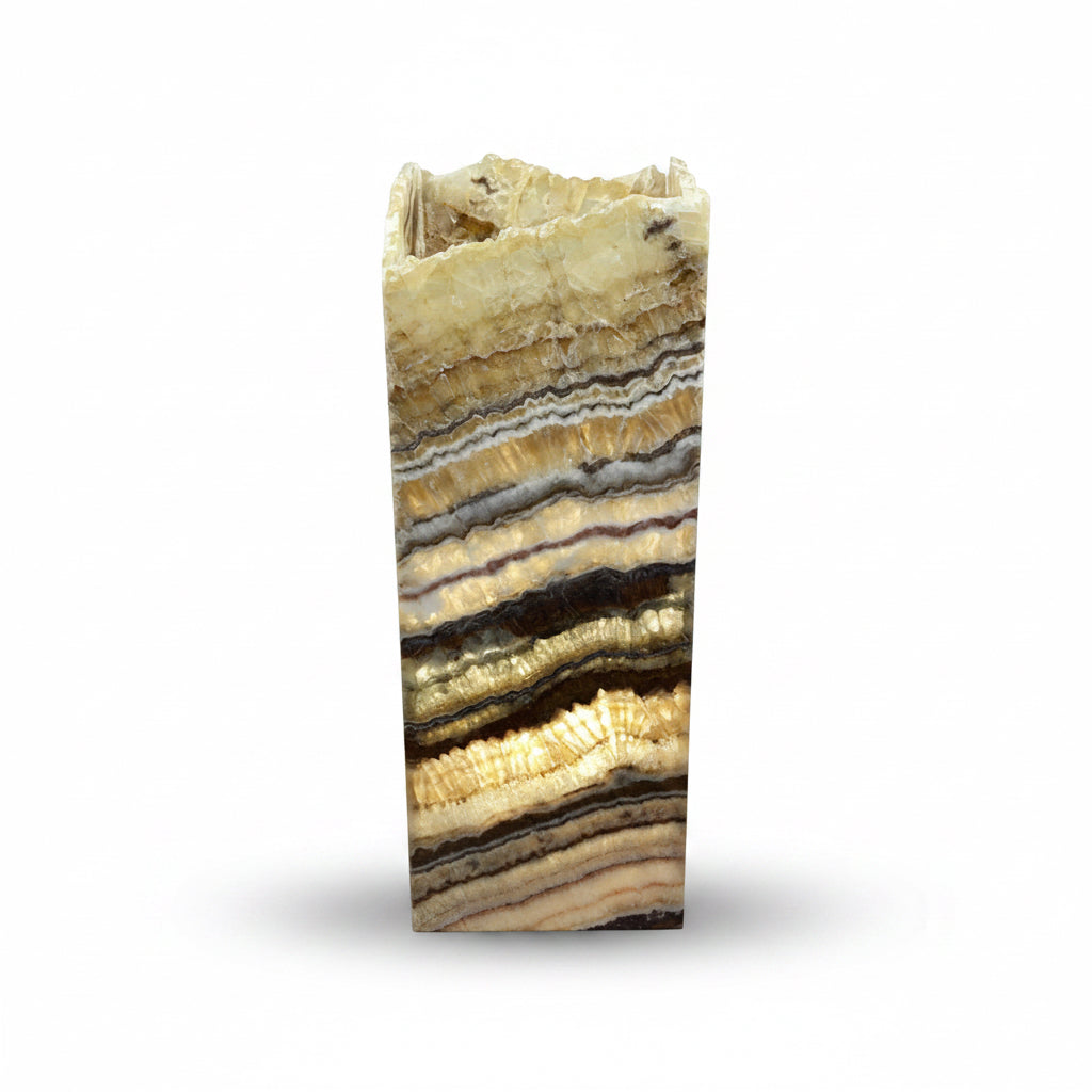 Serpentine onyx prism lamp, rustic edge, 20x20x50cm, view 8 | Cayen Home