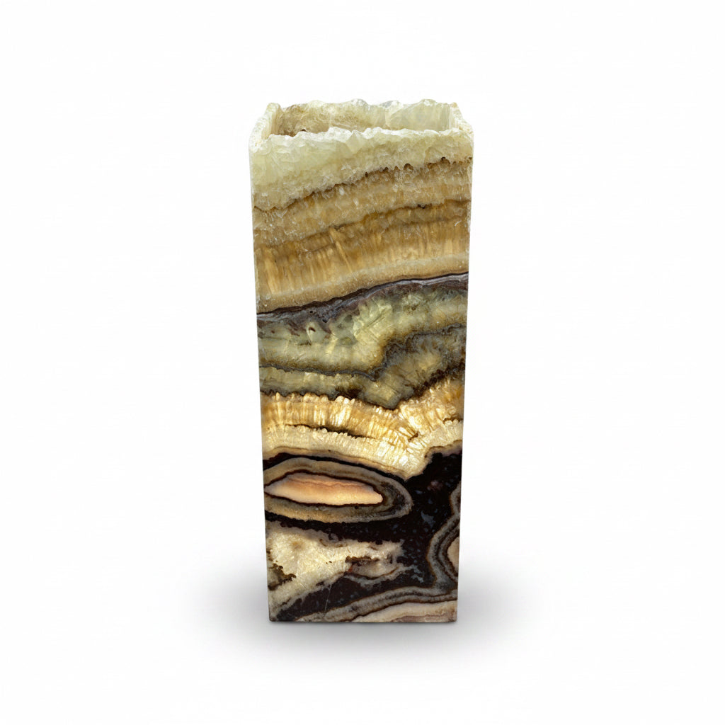 Serpentine onyx prism lamp, rustic edge, 20x20x50cm, view 5 | Cayen Home