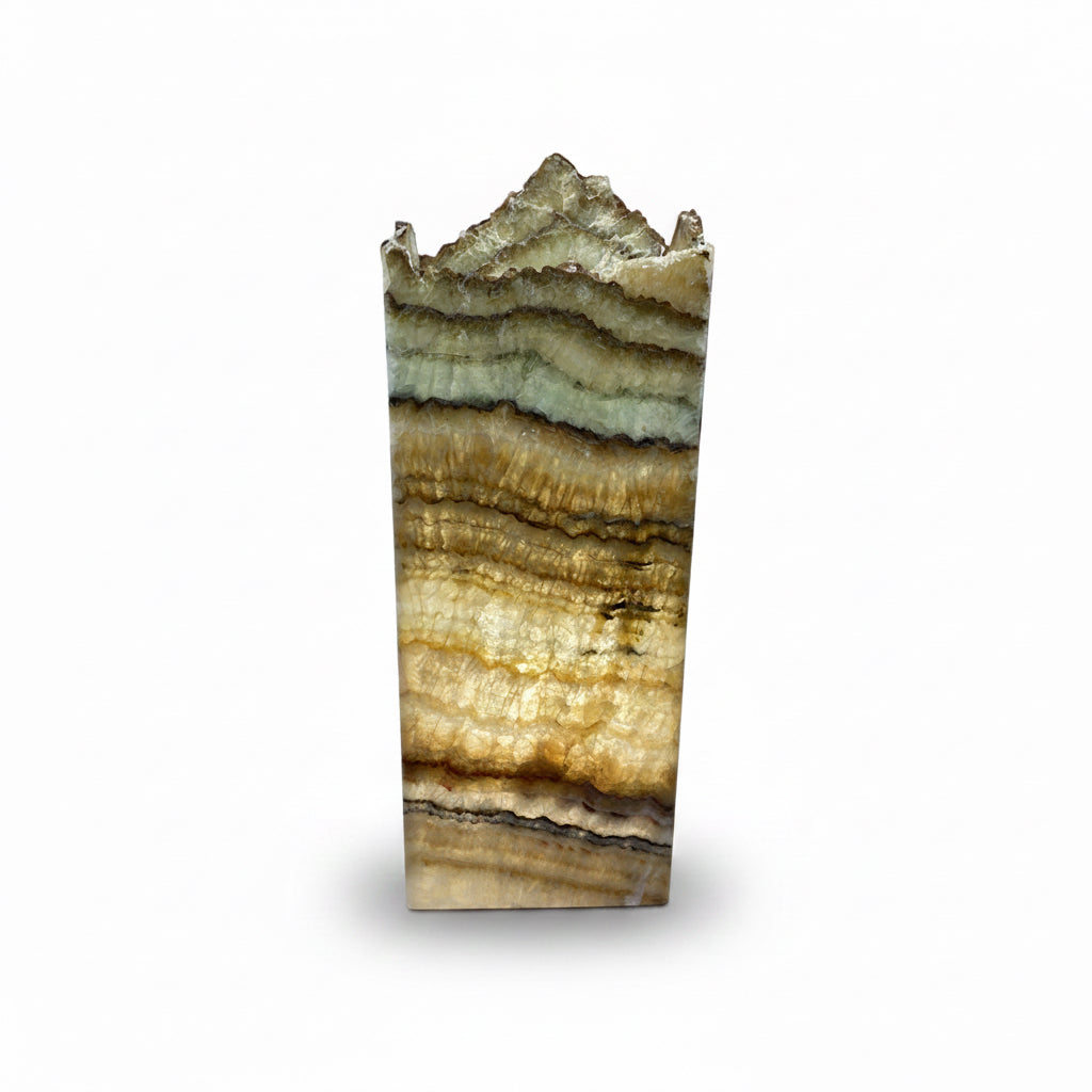 Serpentine onyx prism lamp, rustic edge, 20x20x50cm, view 3 | Cayen Home