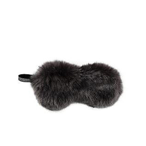 Graphite mink faux fur sparkle eye mask | Cayen Home