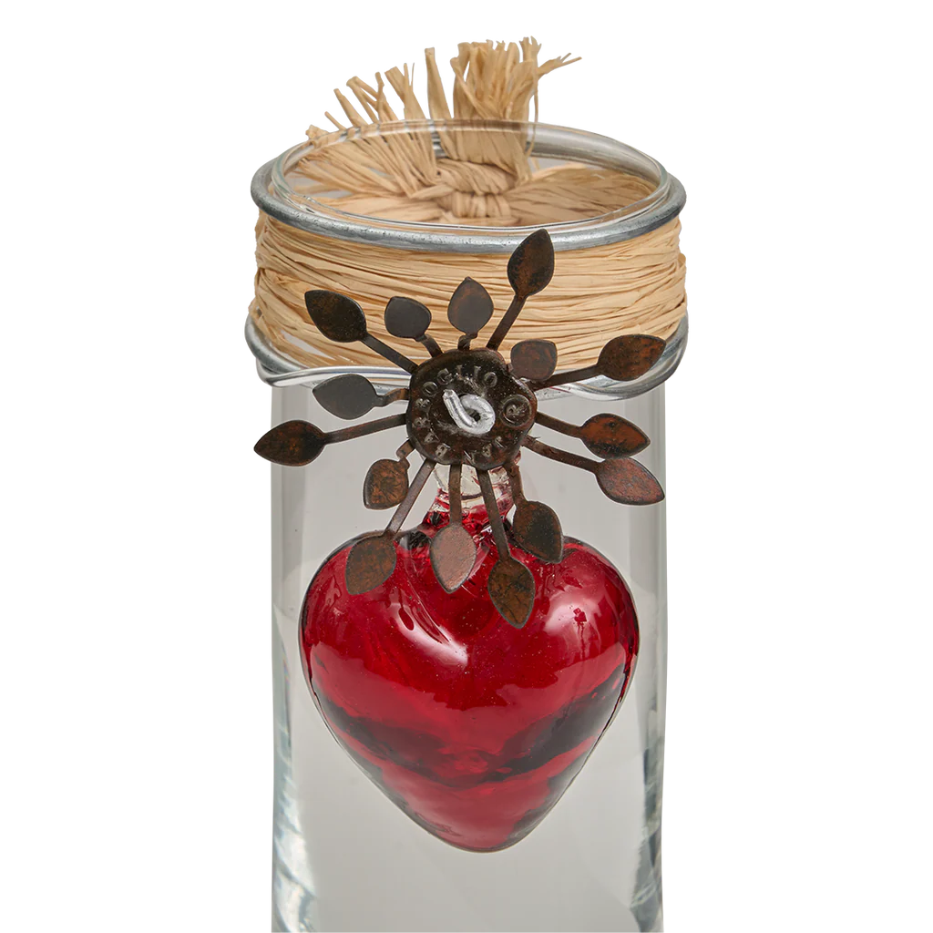 Jan Barboglio Adelita candle with red sacred heart, view 3 | Cayen Home