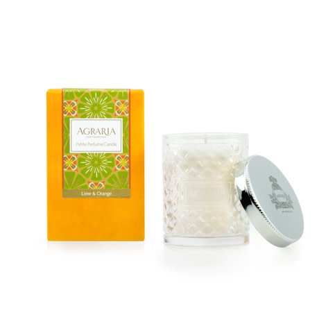 Agraria Lime and Orange Blossom crystal candle, petite 3.4oz | Cayen Home
