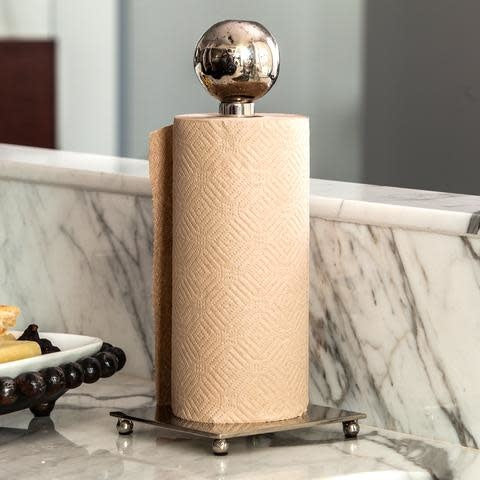 Jan Barboglio paper towel holder, nickel, view 2 | Cayen Home