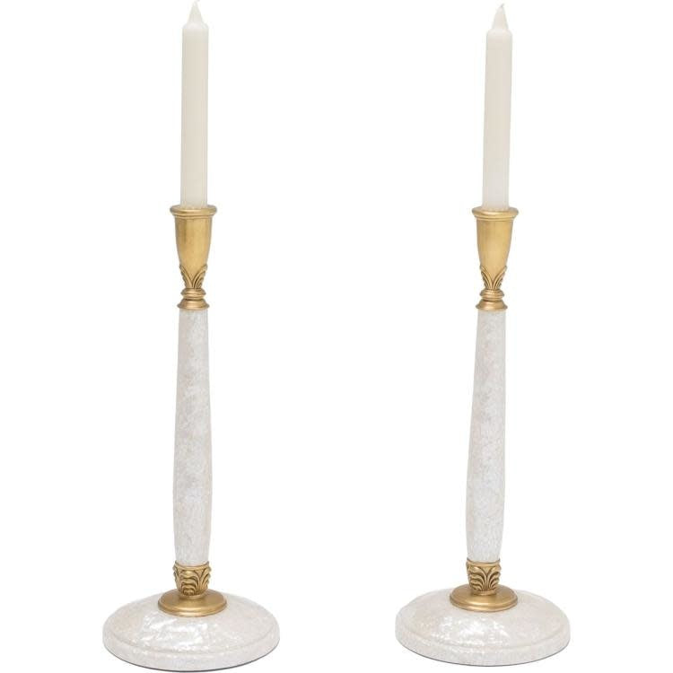 Maitland-Smith mother of pearl candlesticks, pair | Cayen Home