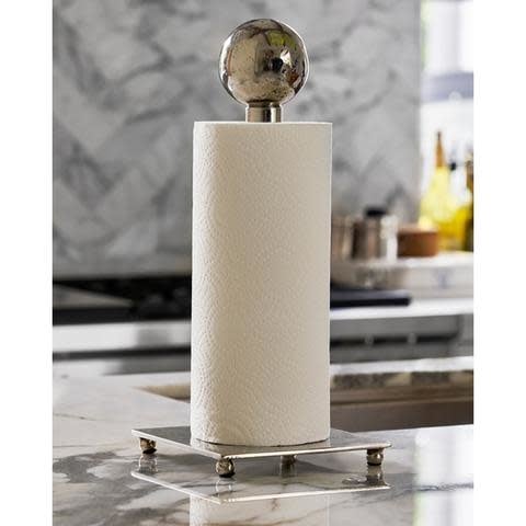 Jan Barboglio paper towel holder, nickel, view 3 | Cayen Home