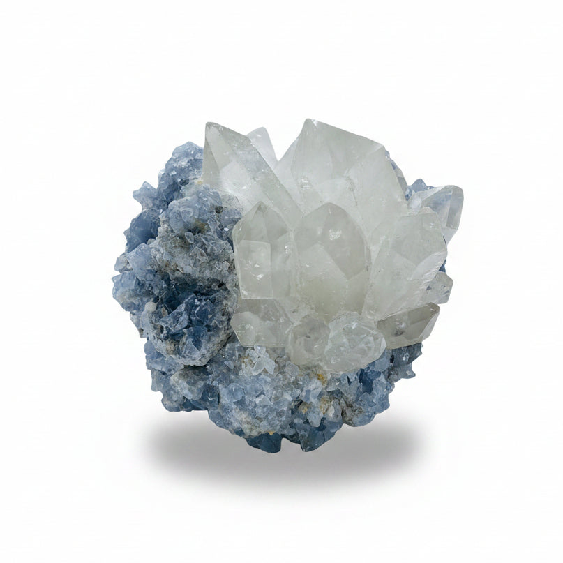 Clear quartz and celestite votive, large | Cayen Home