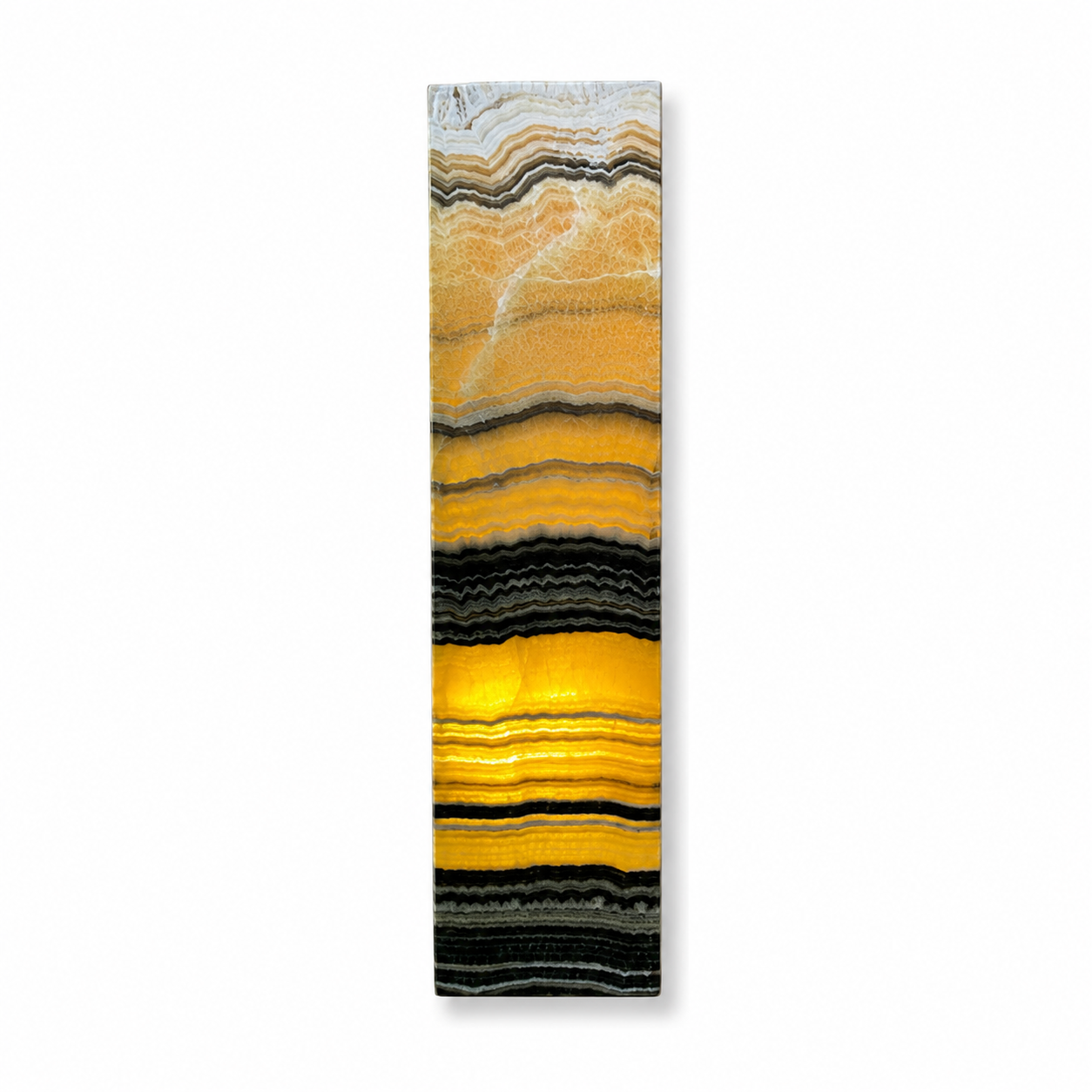 Zebra Onyx Prism Lamp rustic edge 15x15x60