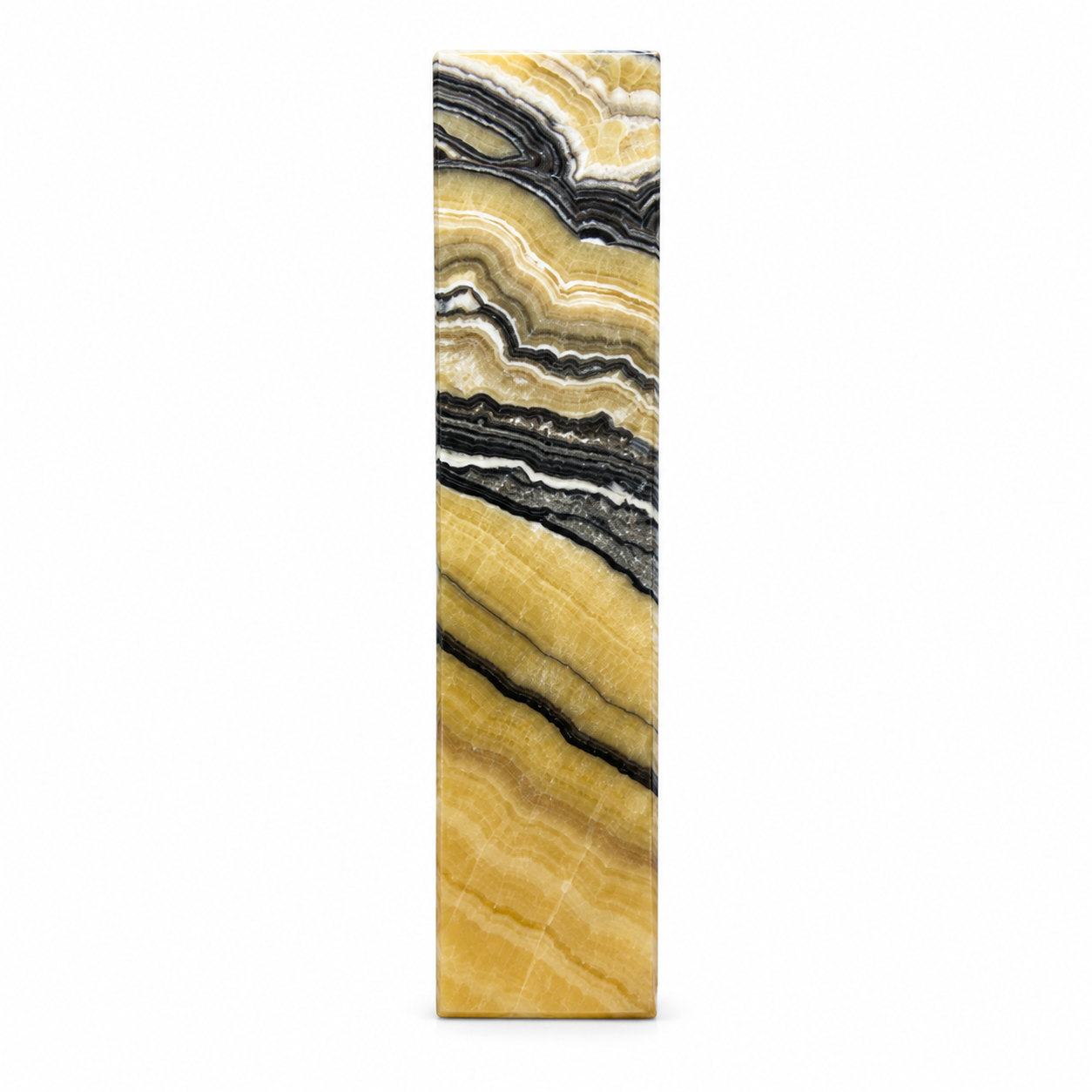 Zebra Aragonite Prism Lamp 20x20x90
