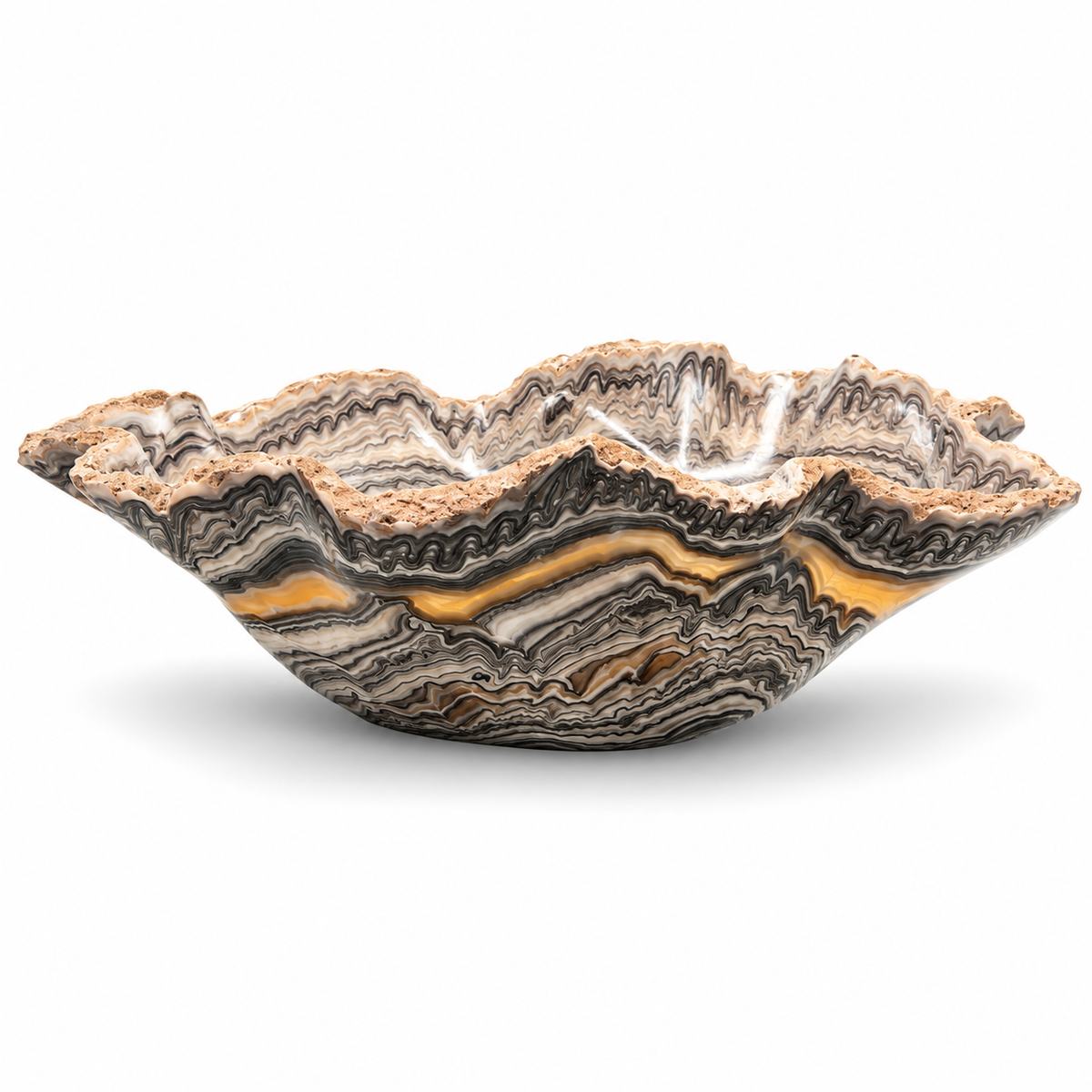 Zebra Onyx Bowl 37x28x12cm