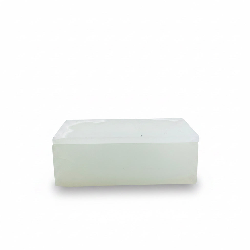 White Onyx Jewelry Box, Rectangular