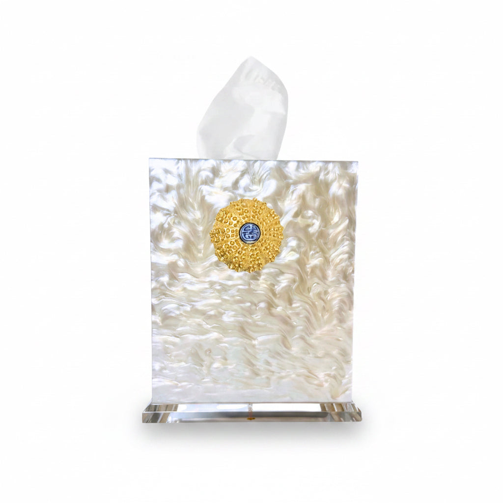Sea Urchin Tissue Box-Pearl