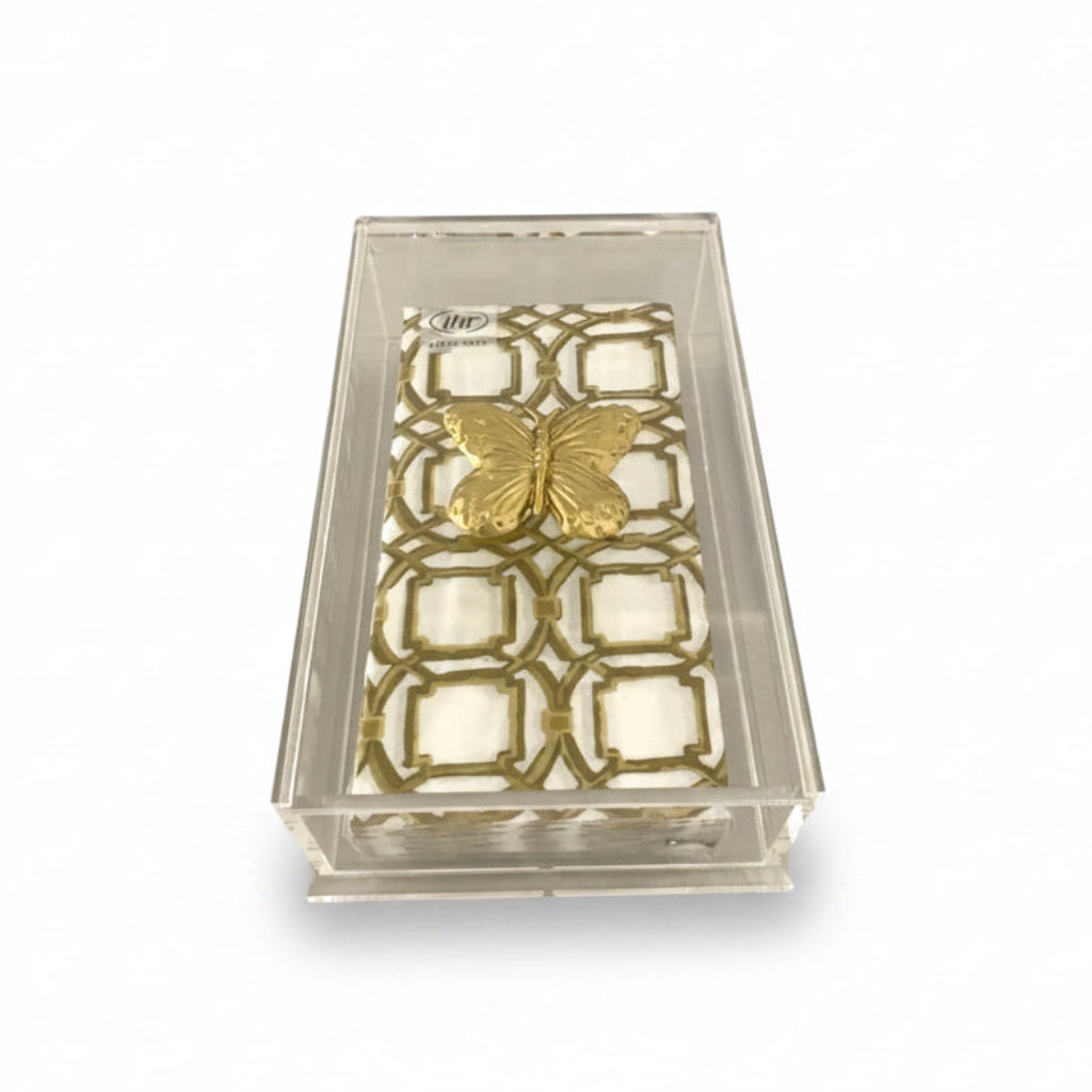 Butterfly guest towel Box Clear