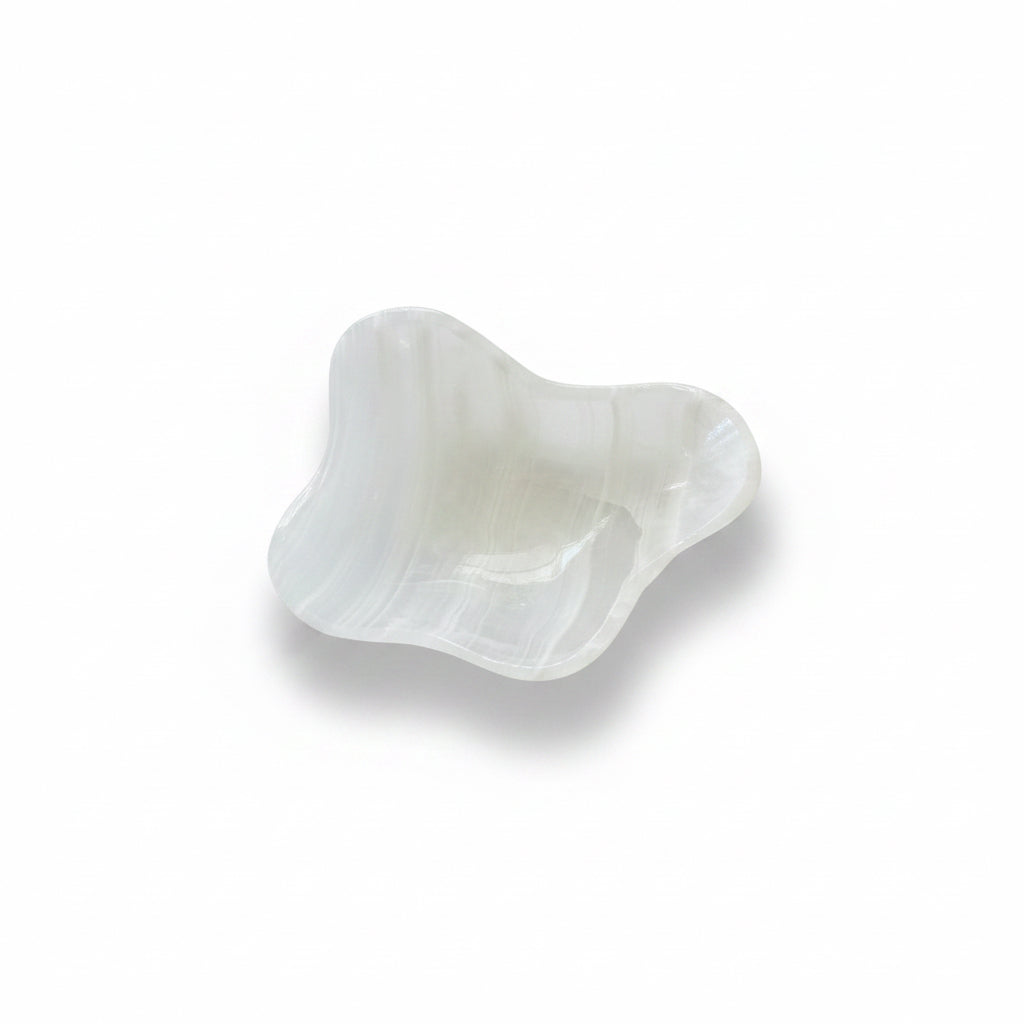 White Onyx Irregular Snack Bowl Polished 9-12-5cm