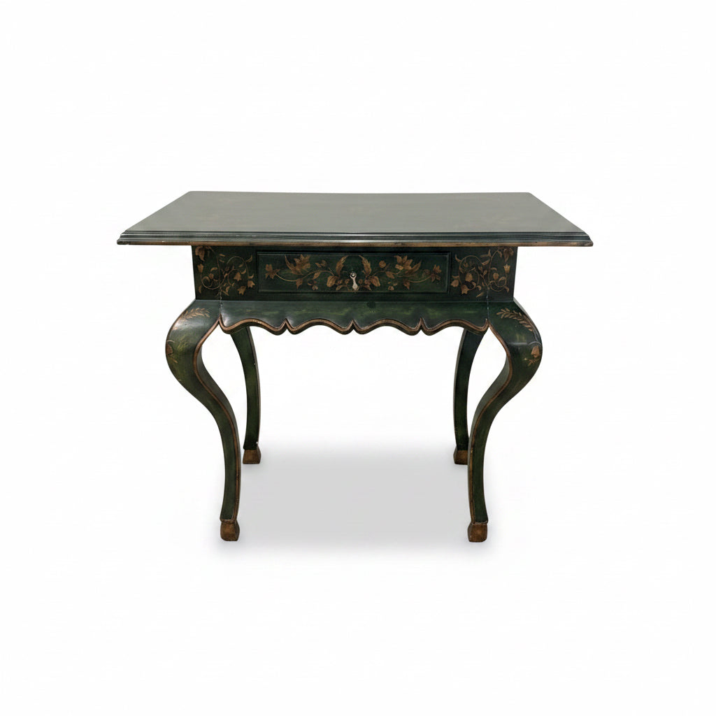 L Rossi — Baroque Green Painted and Gilt Side Table — green