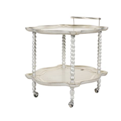 Italian silvered bar cart with metal handle | Cayen Home