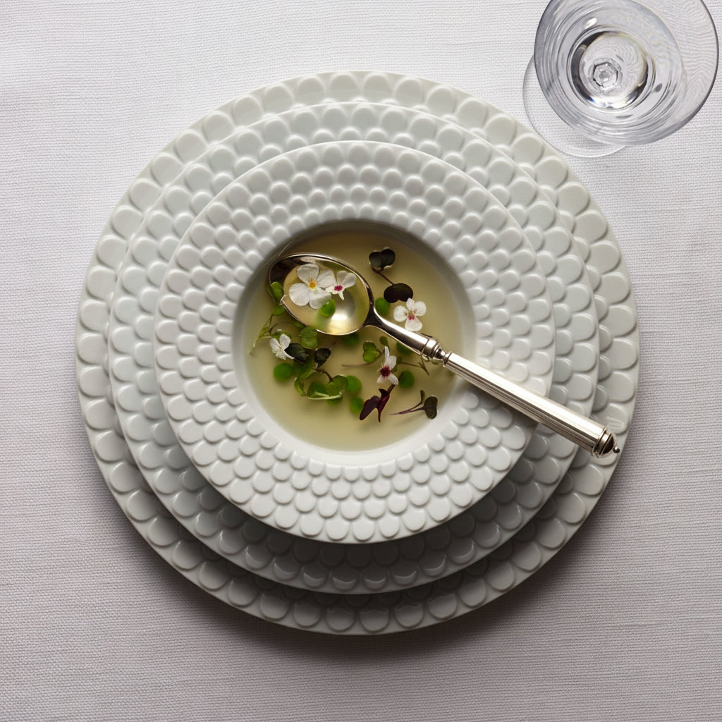L'Objet Aegean soup plate, white, view 2 | Cayen Home