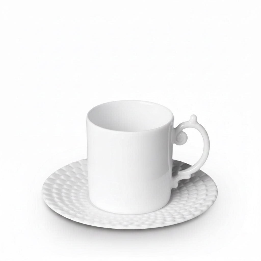 L'Objet Aegean espresso cup and saucer, white | Cayen Home