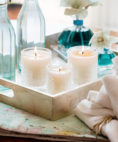 Agraria Mediterranean Jasmine crystal candle, petite 3.4oz, view 3 | Cayen Home