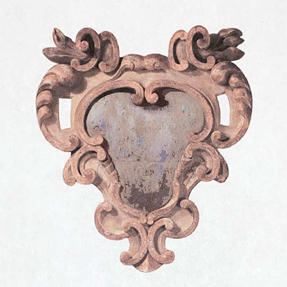 Carved wood and partial gilt Italianate cartouche | Cayen Home