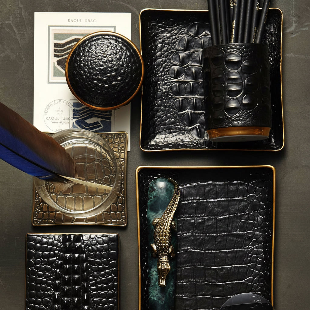 L'Objet crocodile coasters, set of 4, view 3 | Cayen Home
