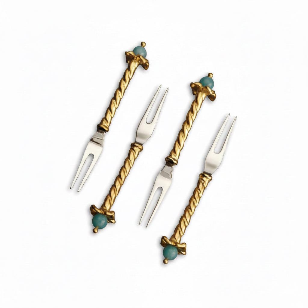 L'Objet Venise two-prong cocktail picks, set of 4 | Cayen Home