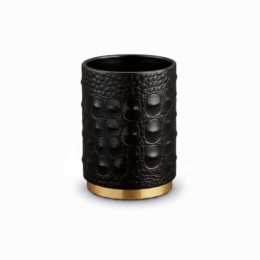 L'Objet crocodile pencil cup, gold | Cayen Home