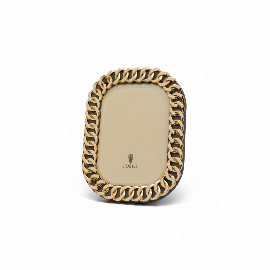 L'Objet gold Cuban link frame, 8x10 | Cayen Home