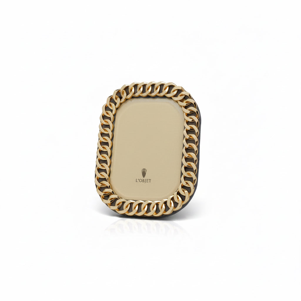 L'Objet gold Cuban link frame, 4x6 | Cayen Home
