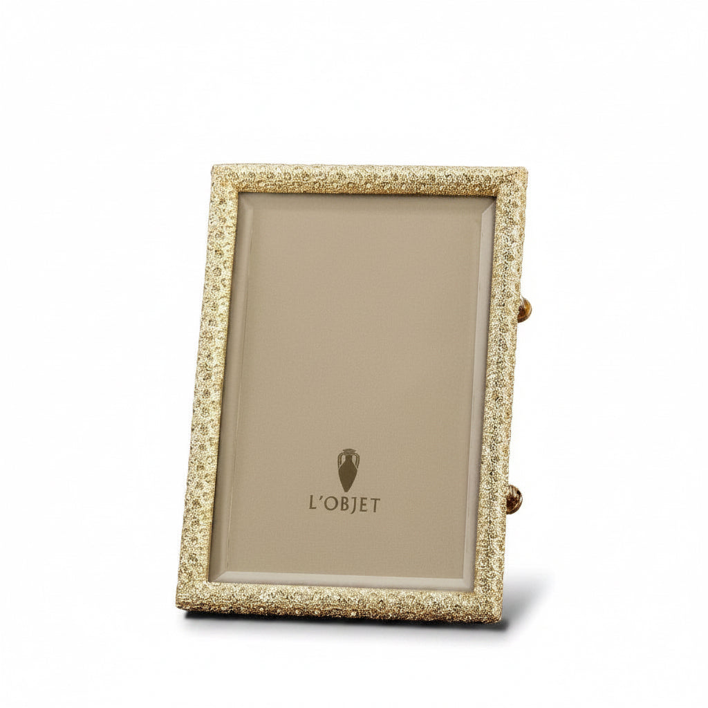 L'Objet Pave frame, gold with yellow crystals, 4x6 | Cayen Home