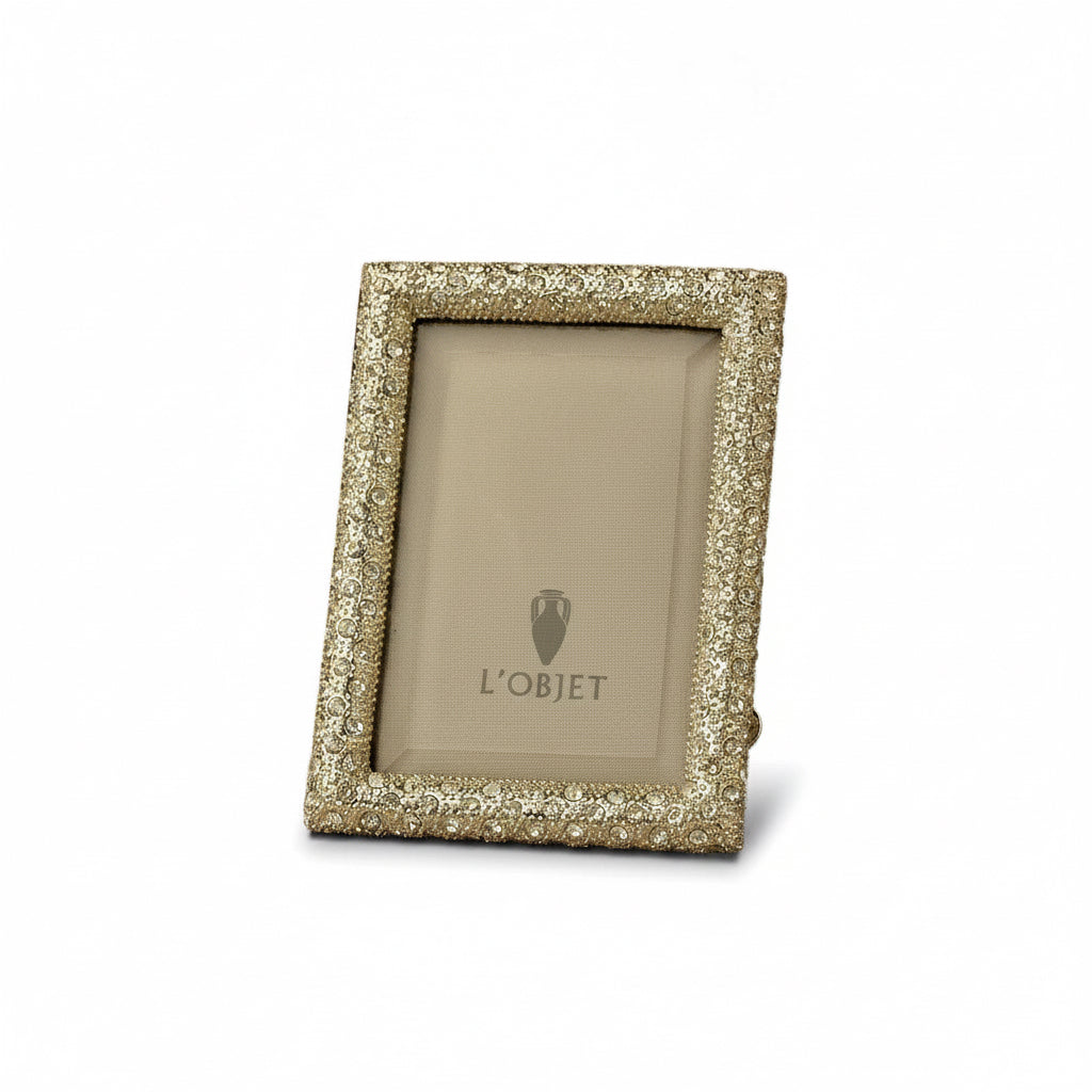 L'Objet Pave frame, gold with yellow crystals, 2x3 | Cayen Home