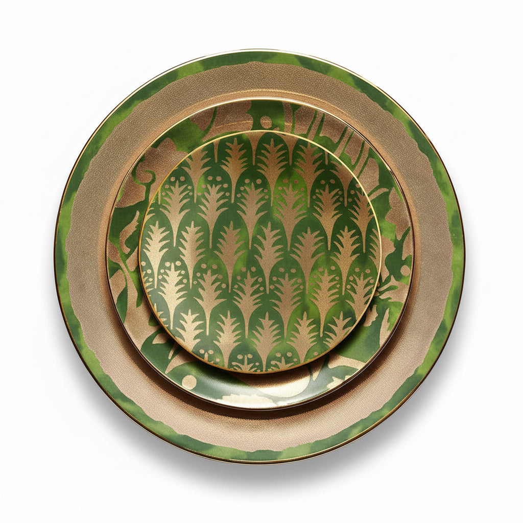 L'Objet Fortuny Melagrana dessert plates, set of 4, view 2 | Cayen Home