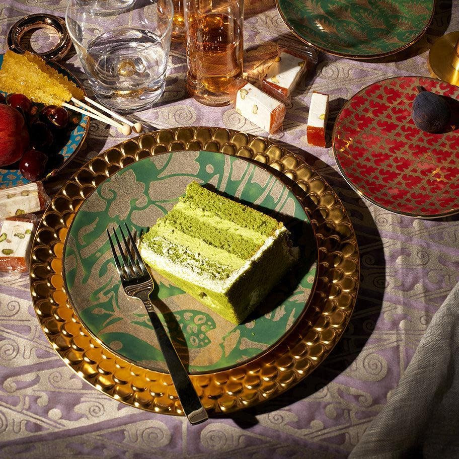 L'Objet Fortuny Melagrana dessert plates, set of 4, view 3 | Cayen Home