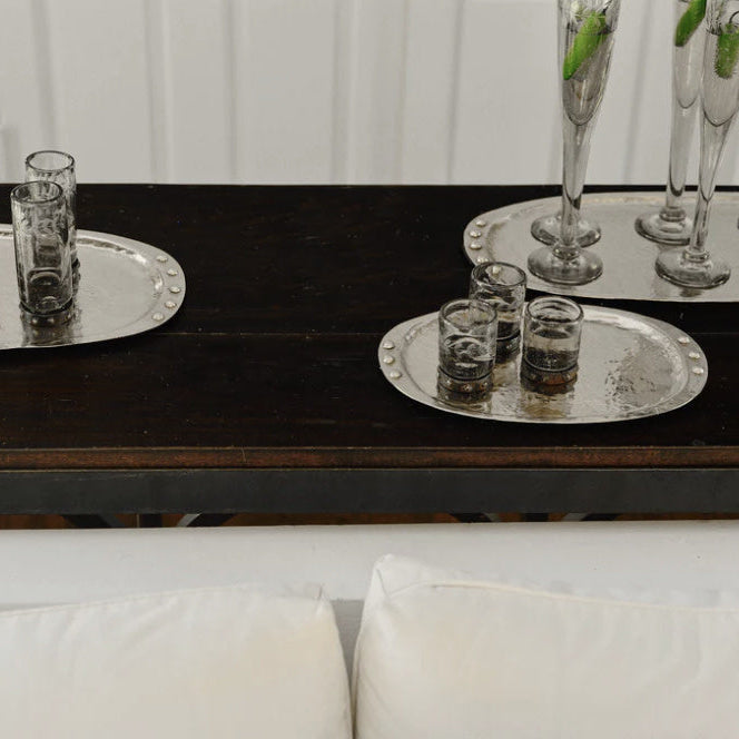 Jan Barboglio Ovala tray, nickel, view 3 | Cayen Home