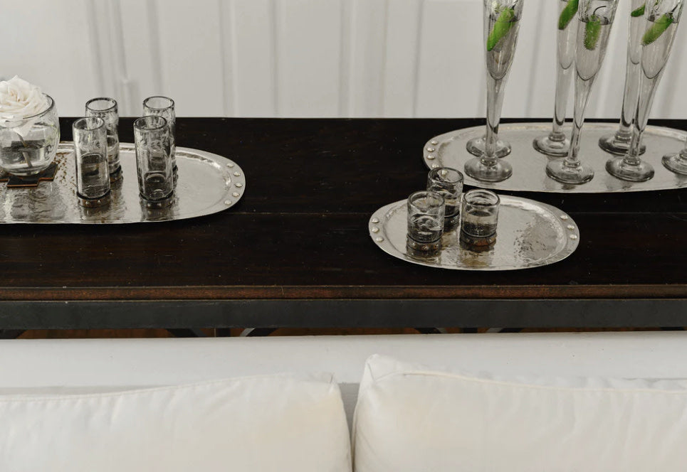 Jan Barboglio Ovala tray, nickel, view 3 | Cayen Home