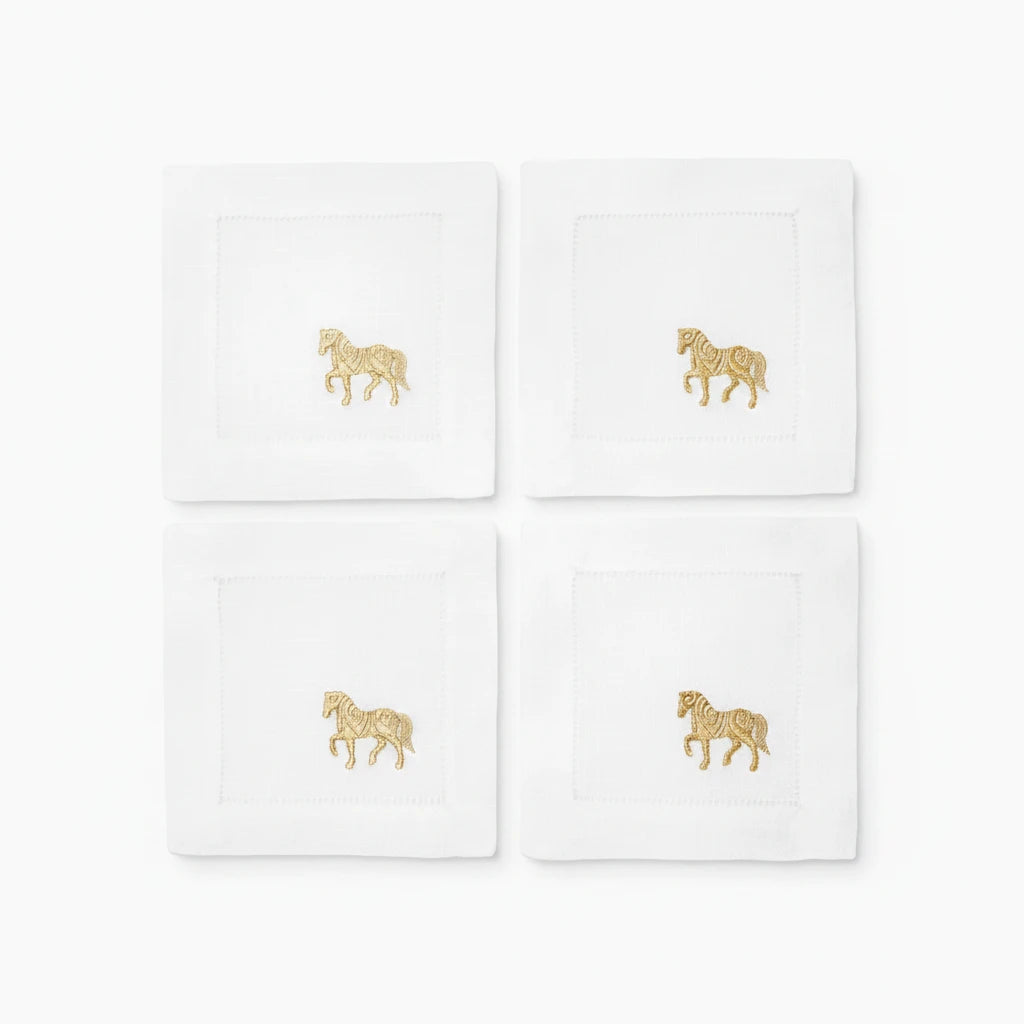 Sferra horse cocktail napkins, set of 4, view 2 | Cayen Home
