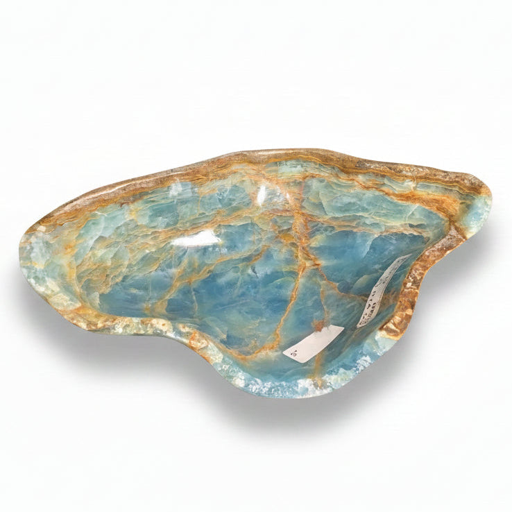 Blue onyx bowl, 40x27x12cm | Cayen Home