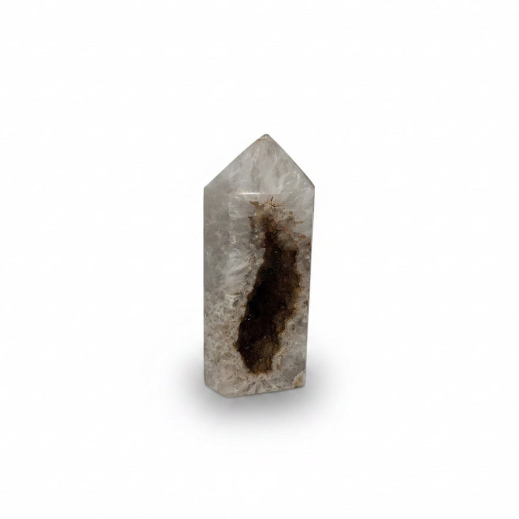 Agate point, polished with druze geode center, A | Cayen Home