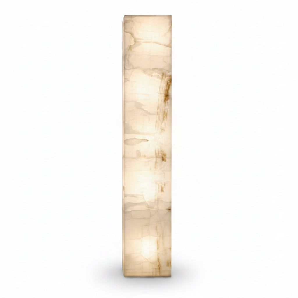 Ice white onyx pedestal luminary | Cayen Home