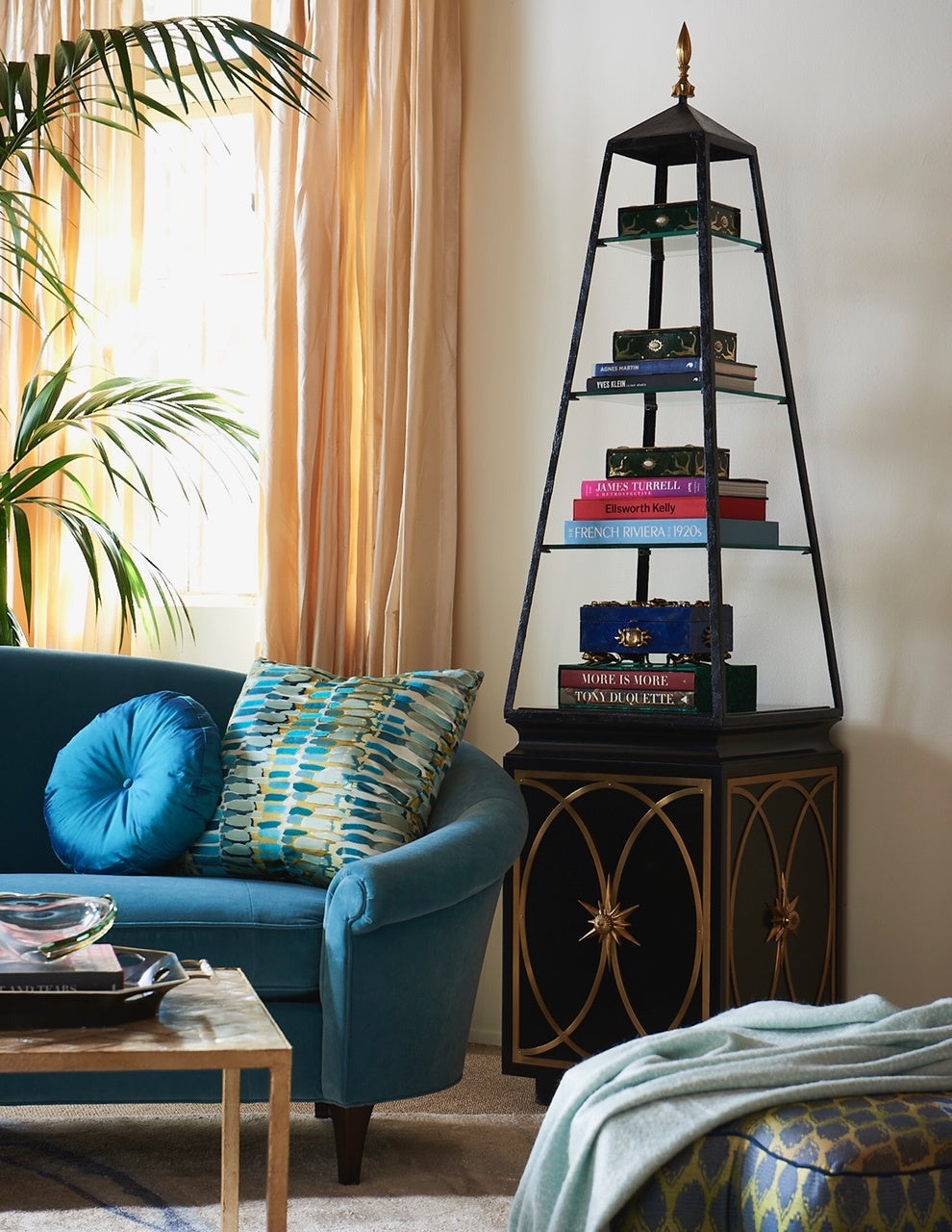 Maitland-Smith Cleopatra's Needle etagere, view 2 | Cayen Home