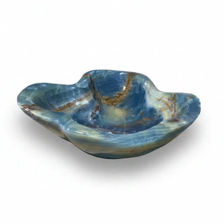 Blue onyx bowl, 19x18x6cm | Cayen Home