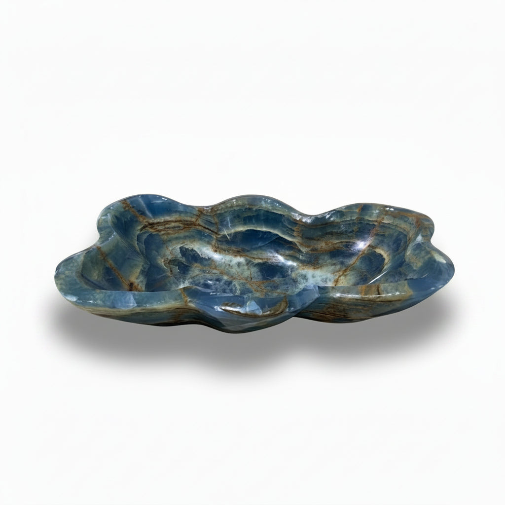 Blue onyx bowl, organic form | Cayen Home