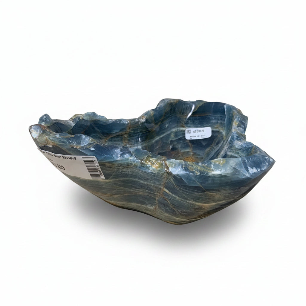 Blue onyx bowl, 23x18x9cm, view 2 | Cayen Home