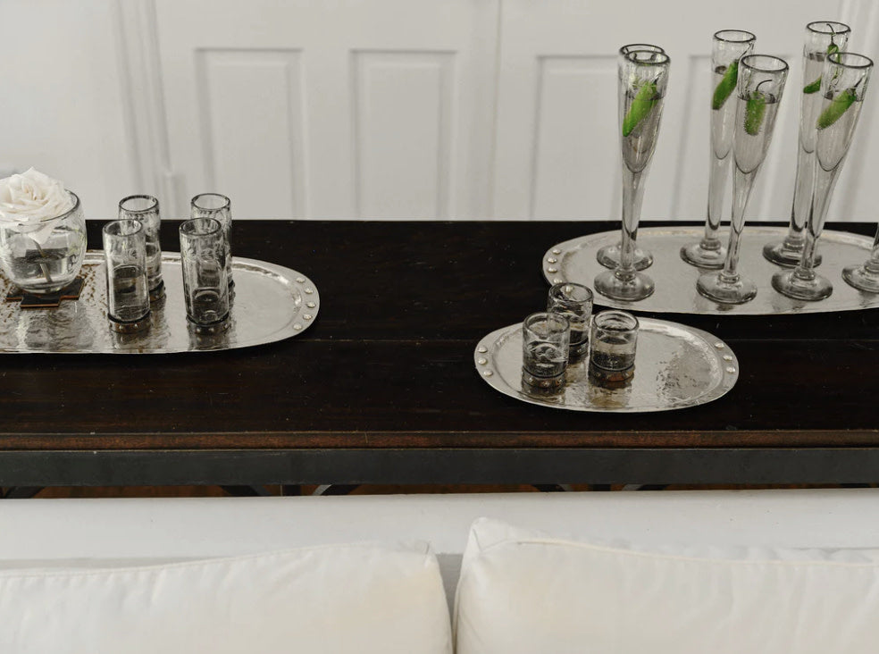 Jan Barboglio Ovalita nickel tray, view 3 | Cayen Home