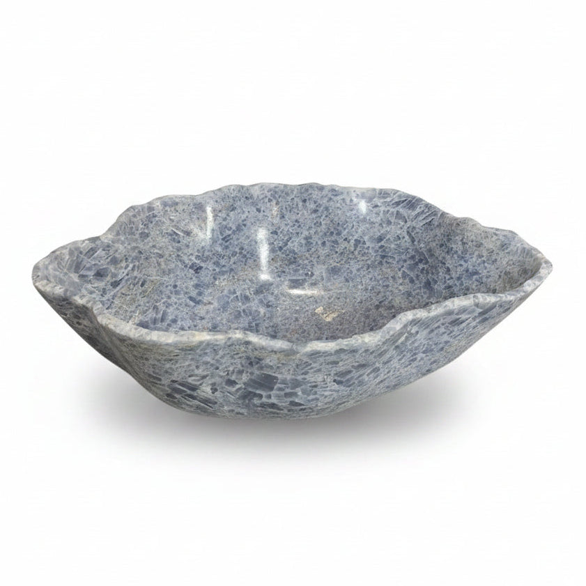 Blue calcite vessel, 7x16x23in | Cayen Home